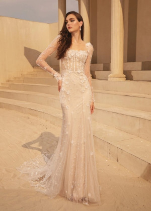 Square Neck Beaded Lace Tulle Fairy Wedding Dress Square Neck Beaded Lace Tulle Fairy Wedding Dress